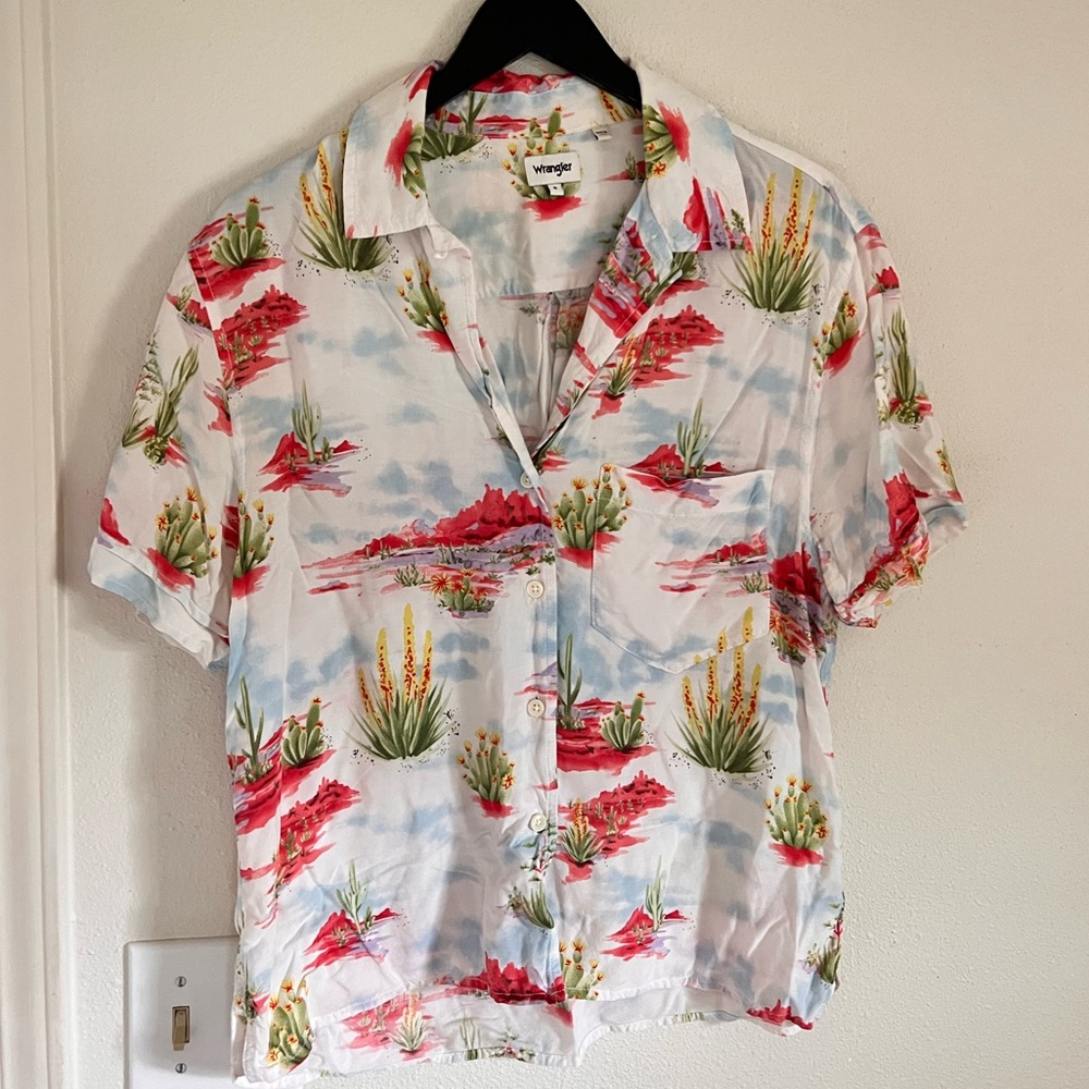 Wrangler button up from Free People - cute print soft